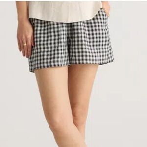 Quince Black & White Gingham linen  Shorts
